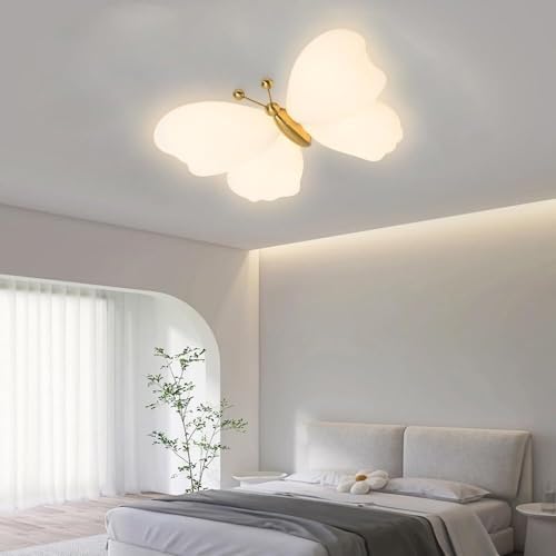 Longdu Led Flush Mount Ceiling Light Fixture, White Acrylic Modern Led Ceiling Lighting, Butterfly Design Ceiling Lamp,For Living Room Dining Room Study Villa Bedroom Corridor Children'S Room  thumb #3