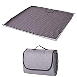 [山善] フチが自立する レジャーシート 200×200cm 表面撥水加工 裏面防水・断熱仕様 厚手 大判 アウトドア ピクニック アッシュグレー HAB-2020SP