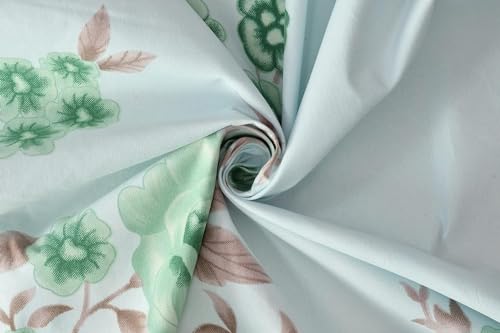 Image of Castiqa Elastic Fitted Supersoft Premium Brushed Cotton 200TC King Size Bedsheets with 2 Pillow Covers (Fits Upto Mattress of 10 Inches) (King (72x78), Onion Floral)