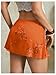 SweatyRocks Women's Sequin Mini Skirt Y2K Sparkly Beaded Floral Embroidery Skirts Orange Large