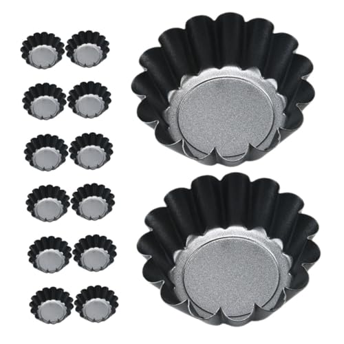 Luxshiny 14pcs Mini Egg Tart Molds: Reusable Iron Baking Pans - 2.5