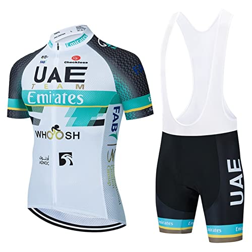 Hommes World Tour Team Maillot Cyclisme Ensemble, Pro Été Vetement VTT, avec 3D Gel Coussin Solide, Léger Respirant Séchage Tee Shirt Cuissarde, Cycliste...