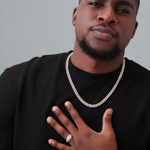 SAVEARTH DIAMONDS 4.00 Ct to 7.50 Ct Lab Created Moissanite Diamond 6MM Width Cuban Link Chain Necklace For Men In 14k Gold Over 925 Sterling Silver, 16" to 30" Length, Valentine's Day Gift For Him2