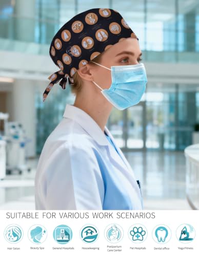 Image of Kousenpu Scrub Caps for Men, Adjustable Surgical Cap, Breathable Medical Hat for Doctors, Nurses & Healthcare Professionals