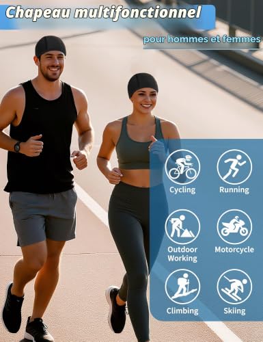 Becellen 3 Pièces Bonnet sous Casque Été Bonnets de Cyclisme Skull Cap Respirant sous Casque Moto Bonnet Running Léger pour Hommes et Femmes – vue 5