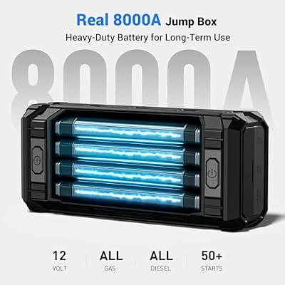 AVAPOW 8000A Battery Jumper Starter Portable with 4 HD Display PD 30W Dual-Way Fast Charging&AVAPOW 6000A Car Battery Jump Starter for All Gas & Up to All Diesel Engines