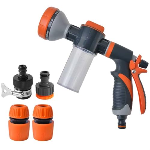 Fabmelon Car Wash Foam Gun with Garden Hose Nozzle 8 Spray Patterns