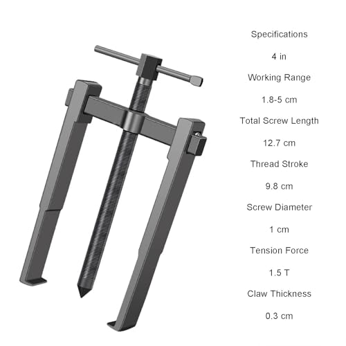 Kit estrattore per cuscinetti a due artigli in acciaio ad alto tenore di carbonio, strumento di rimozione dell'ingranaggio da 15,2 cm, per ruote piccole e cuscinetti del motore, design forgiato per
