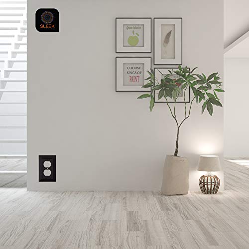 Sleeklighting Pack Of 4 Wall Plate Outlet Switch Covers | Classic Black Architecture Wall Plates| Variety Of Styles: Rocker/Receptacle/Toggle / & Combo | Size: 1 Gang Duplex Receptacle #TOP5