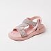 Sandals for Girls Summer Casual Flats Fashion Sparkly Sequin Dress Shoes Kids Princess Shoes for Party Wedding School