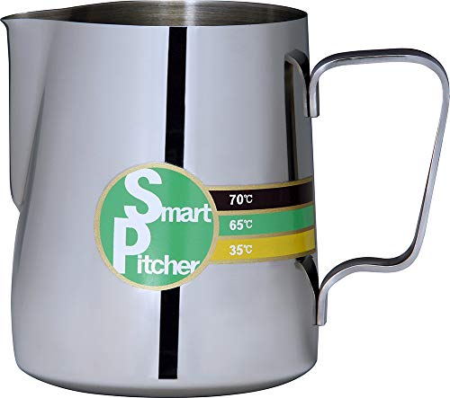 Smart Pitcher Espresso Coffee Milk Frothing Pitcher With Built-In Thermometer, Stainless Steel (32 Oz) #TOP5