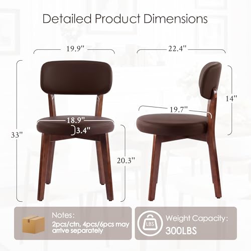 Furniliving Oak Wooden Dining Chairs