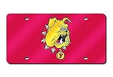 NCAA Rico Industries Laser Inlaid Metal License Plate Tag, Ferris State Bulldogs , 6 x 12-inches