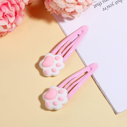 6PCS pinzas rosas de gato kawaii para pelo miniatura 3