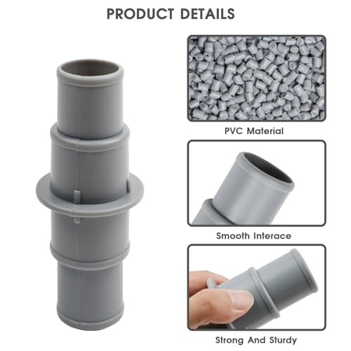 TidyMister Pool Hose Adapter Connector Coupling 1-1/4" or 1-1/2" Plastic Pool Vacuum Hose Adapter for Swimming Pool Vacuums, Cleaners or Filter Pump Hoses - 2 Pack