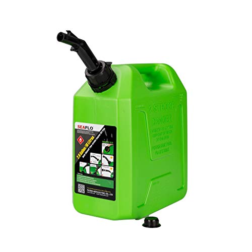 RGH 5L Plastic Petrol Fuel Can Cannister with Pouring spout, Anti-static (Color : Green)
