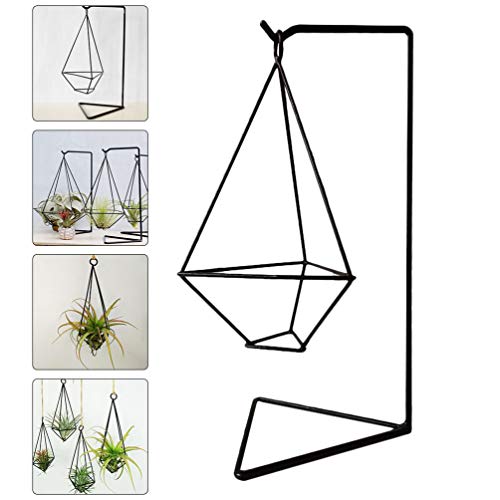 POPETPOP Carrinho de Exposição Titular Vaso de Vidro Hidroponia Plantador de Ferro Ornamento Stand P