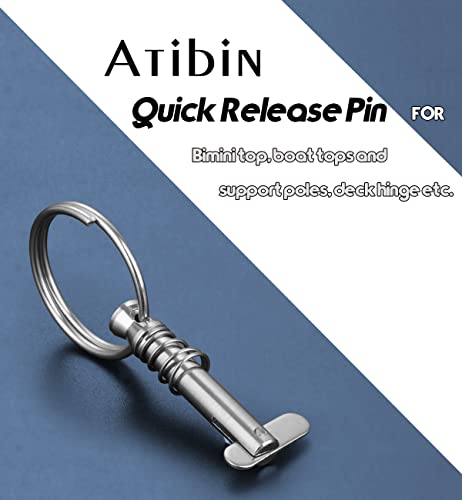Atibin Marine Quick Release Pin Stainless Steel Bimini Top Pin Boat Removable Deck Release Pin Hardware Yacht Sus316 4Pcs #TOP1