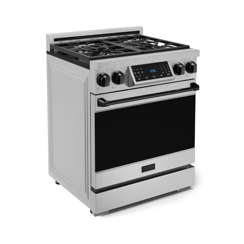 Image of Gordon Ramsay by THOR Kitchen 30 Inch Professional Gas Range with Tilt Panel Touch Control in Stainless Steel /Black