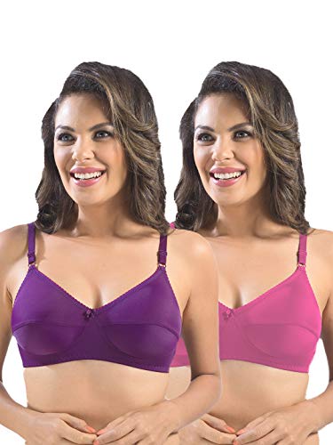 Image of SONARI Womens Cotton Everyday Bra | Non Padded, Wire Free, Comfortable Bra with Seamed Cups | Medium Coverage, Hook and Eye Closure for Everyday Wear | Adjustable Strap for a Customized Fit - Loreal