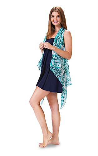Kai Ligera Gasa sin Mangas con Estilo Tropical Playa de Las Mujeres Cubre para Arriba (,) M/OS Tropical Teal