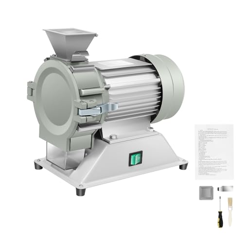 200W Electric Plant Grinder, 110V 1400r/m Micro Mill Plant Machine 30-120 Mesh Grinding Soil Pulverizer Grinding Machine for Herbs, Spices & Grains