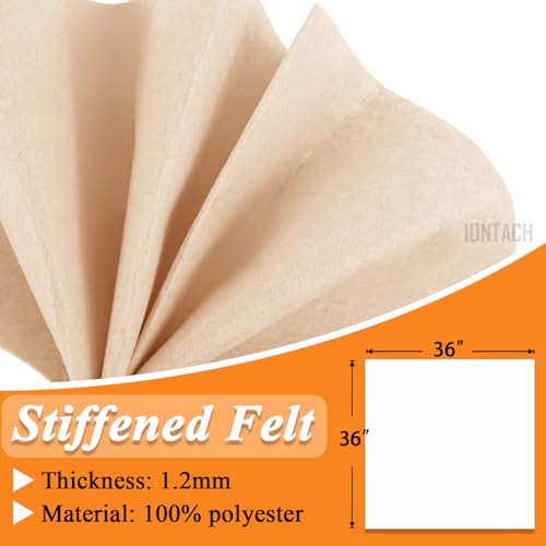Image of IONTACH 36 inch X 36 inch Stiff Felt Fabric 1.2mm Thick (Apricot Nude)