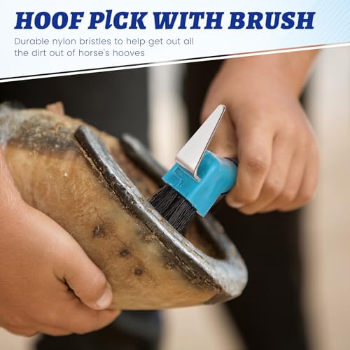Image of Zhehao 30 Pieces Horse Hoof Pick Brush with Soft Rubber Handle Portable Hoof Pick with Brush, Random Colors