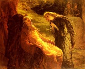 Peinture à l'huile Paul Falconer Poole King Lear, tableau reproduction 20x24