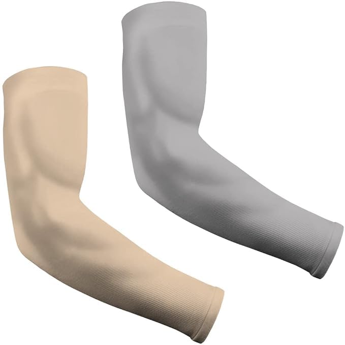 Image of INNERSTYLE Cotton Full Arm Sleeves Men Women for Summer UV Tan Protection Hand Shocks for Boys Hand Cover Arm Sleeve for Bike Riding Cycling, Grey Skin, Pair of 2