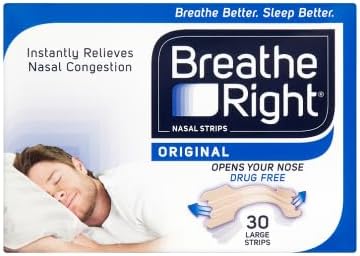 Breathe Right Nasal Congestion Relief Nose Strips, Original, Large, Pack of 30