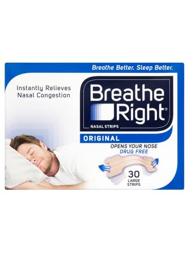 Breathe Right Nasal Congestion Relief Nose Strips, Original, Large, Pack of 30