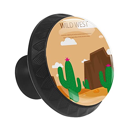 Boutons de cactus pour commode : lot de 12 poignées 35mm Wild West