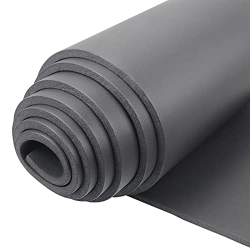 Storystore Sponge Neoprene Foam Sheet Roll, 12'' x 59'' x 3/5'' Thick Foam Padding Without Adhesive Rubber Sheet, Multi-Function Soundproof Black Insulation Board for DIY, Crafts, Cosplay, Home