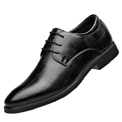 Mens Business Tuxedo Oxfords Dress Shoes, Round Toe Lace-up Business Formal Round Toe Wedding Classic Office Comfortable Oxford