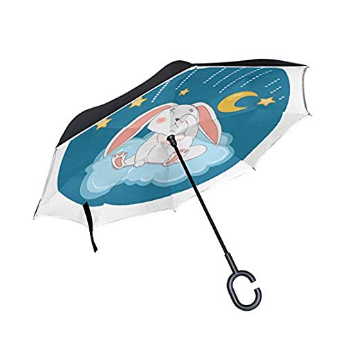 Parapluie inversé de golf double protection contre les intempéries
