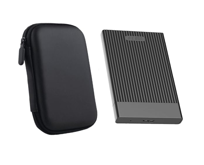 500GB Portable External Hard Drive 2.5'' USB 3.0 with HARDDRIVE CASE (Black) (k.UL)