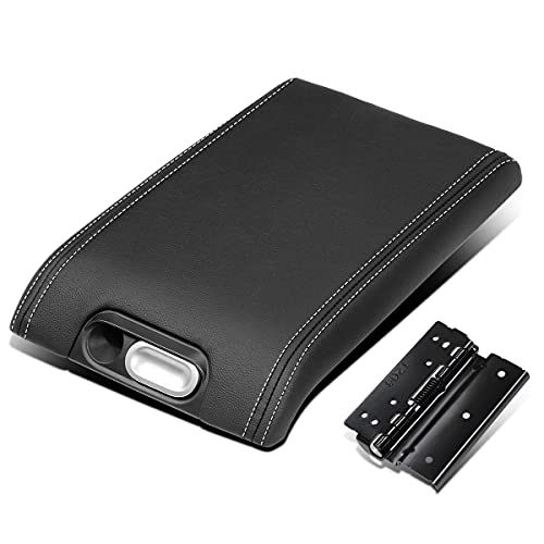 Center Console Lid ArmRest Cover with Latch Compatible with Ford F-150 Lincoln Mark LT 09-14, Vinyl Black