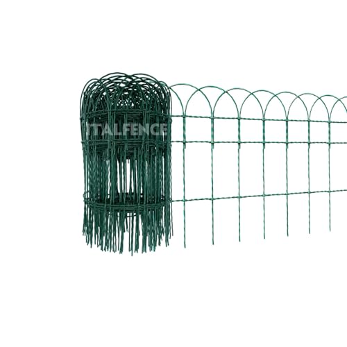 Italfence - Bordure de jardin décorative, galvanisé et plastifiée, Clôture de jardin (Toutes les hauteurs) [H 40cm, 10m]