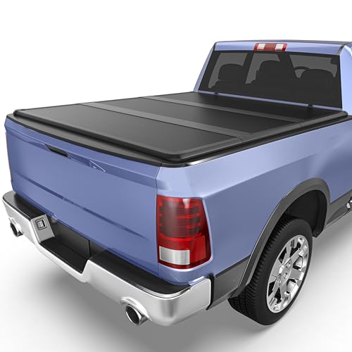 FRP Hard Tri-fold Tonneau Cover Fit for Toyota Tacoma 2016-2023, Fleetside 5 Ft Bed with Track Rail System(Excl. Trail)