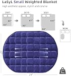 LaSyL Small Weighted Blanket, Travel Weighted Throw Blanket 7 lbs for Calming & Relaxing, Flannel Fleece, Machine Washable Navy Blue 29x24 Inches