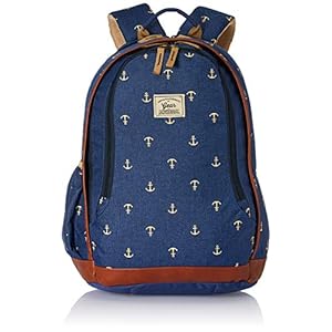 Gear Anchor Triumph 30L Medium Water Resistant School Bag/College Bag/Daypack/Casual Backack for Girls/Boys/Men/Women (Blue-Beige)