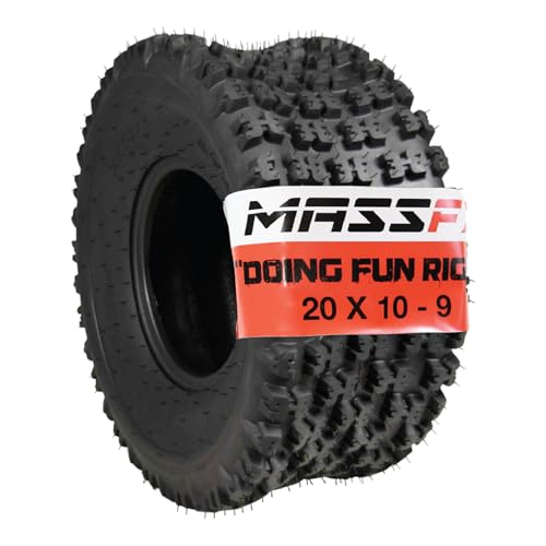 MASSFX 20x10-9 Dual Compound Rear Tire for Off-Road All-Terrain (ATV) and Sport Quad Vehicles - 6-Ply with 12mm Tread Depth 20x10x9 (2 Pack)