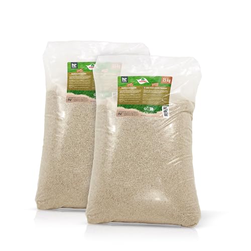 VERDURMAX 2 x 25 kg Rasensand 0 31 5 mm Quarzsand Feuergetrocknet mit ca. 97% Quarz Für Rasenpflege Drainage & Bodenverbesserung