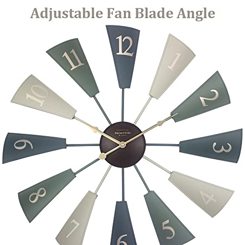 Presentime & Co. 24" Lorenzo Modern Farmhouse Diy Windmill Clock, Indoor/Outdoor Clock, Silent No Ticking, Wall Sculpture, Wall Art And Timepiece For Home Decoration, Multicolor #TOP3