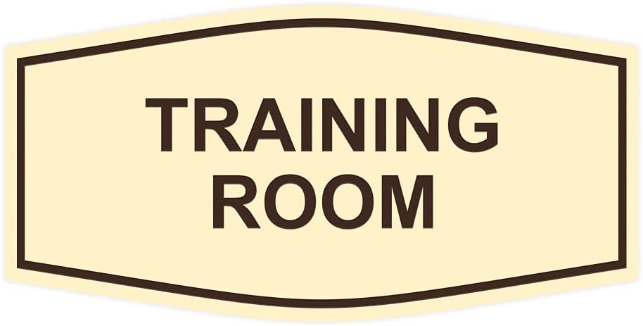 Signs ByLITA Fancy Training Room Sign (Ivory/Dark Brown) - Large