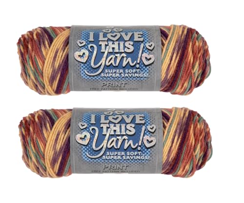 Image of Hobby Lobby Print I Love This Yarn, 589 Jazzed Stripe, Set of 2 | 4 Medium Weight, 252 Yards Per Skein