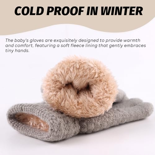 Image of JANGANNSA Cold Weather Kids Gloves Warm Knitted Children Magic Glove With Fleece Lining Winter Gloves For Boys Girls