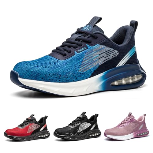 TQGOLD Scarpe Antinfortunistiche Uomo Donna Leggere Scarpe da Lavoro con Punta in Acciaio Traspiranti Antiscivolo Scarpe Protettive Industriali(Blu,37EU)