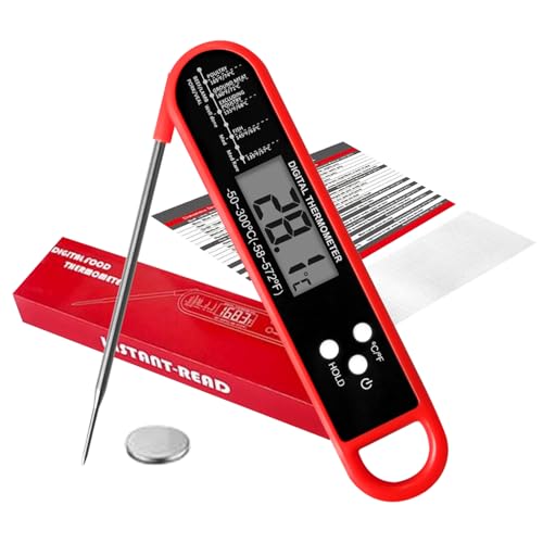 EGUARTE Meat Thermometer Digital,Backlight Instant Read Thermometer for Cooking and Grill, BBQ Accessories Smoker Oil Fry Candy Thermometer,Probe Kitchen Gadgets Essentials Gifts for Men Him Dad